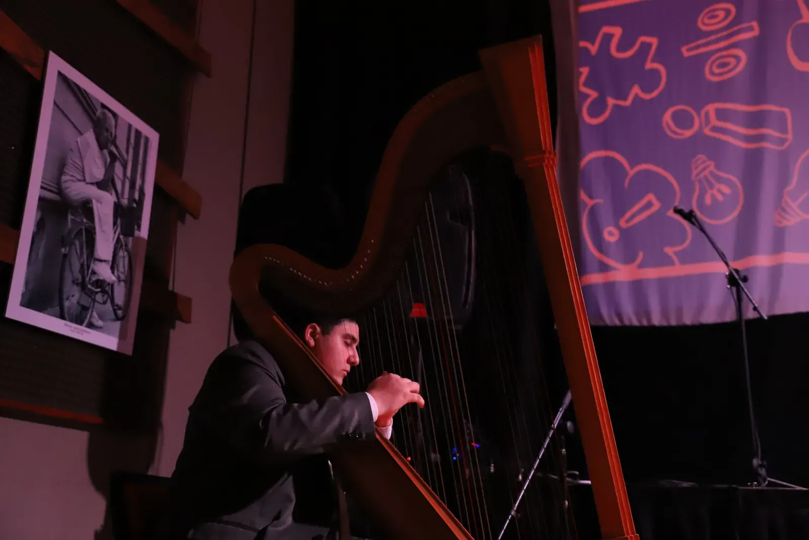 Arpa en vivo antes de las charlas
