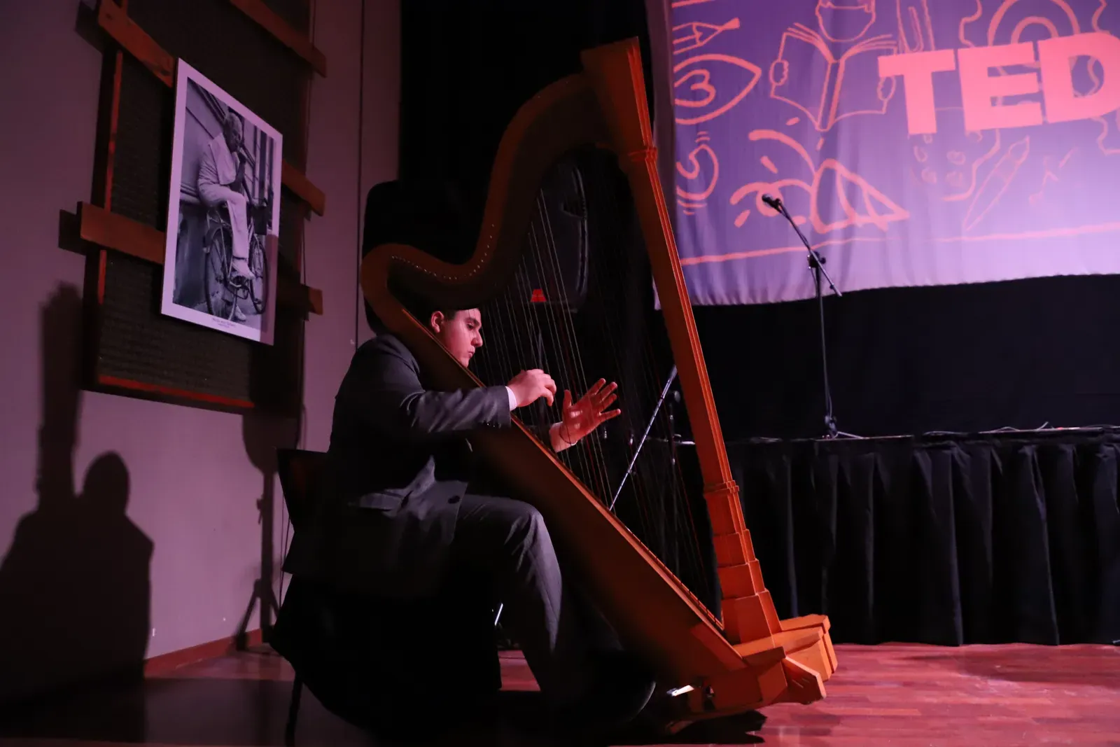 Arpa en vivo antes de las charlas